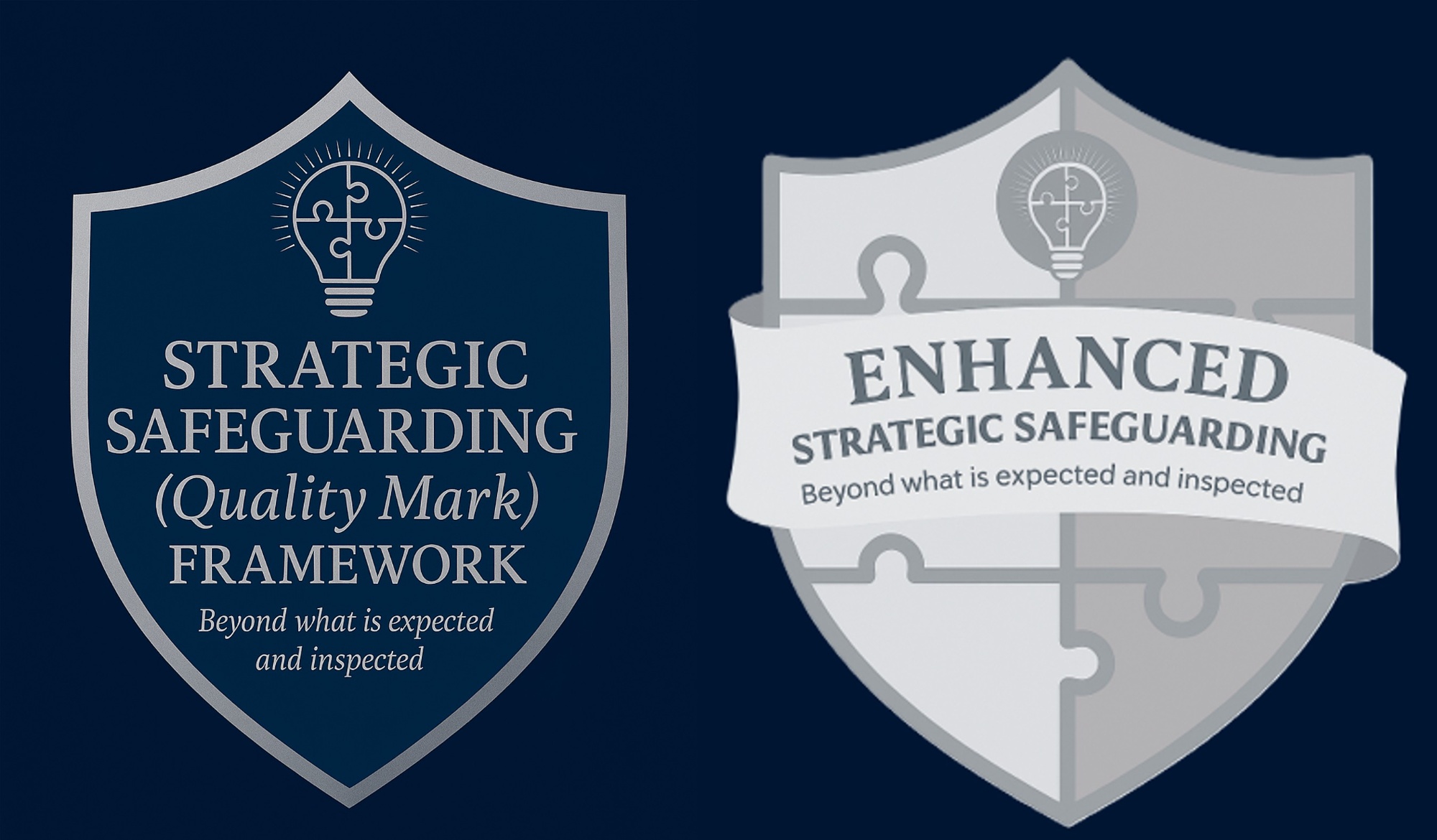 Logos for the strategic safeguarding award